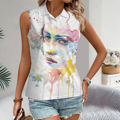 Custom Women's Sleeveless Polo | Personalized Mesh Golf Shirt