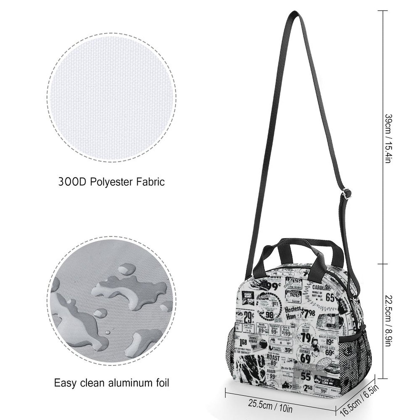 Custom Insulated Crossbody Lunch Bag | Hands-Free Adjustable Tote