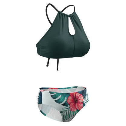 Custom Halter Neck Triangle Bikini Set | Adjustable Lift & Support