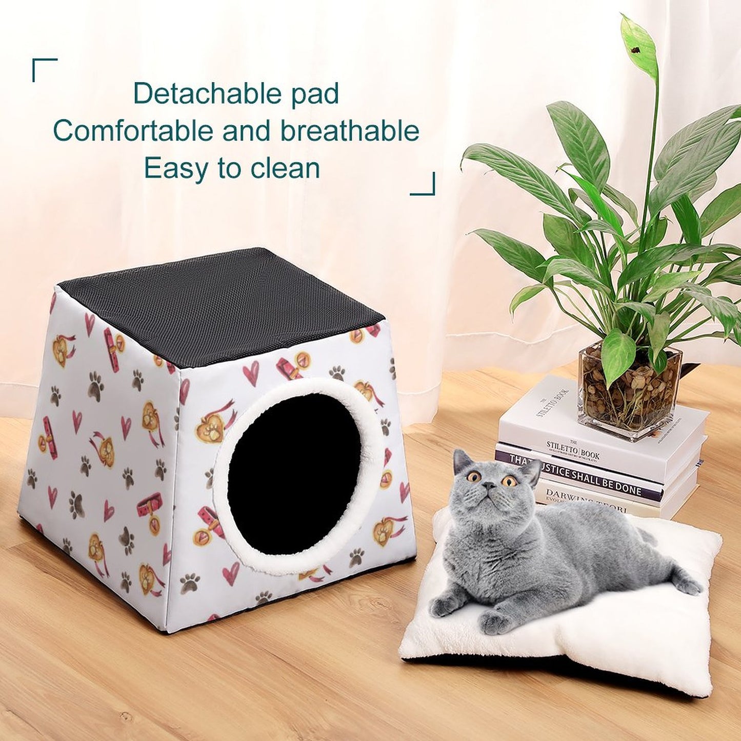 Custom Space Capsule Cat Bed | Personalized Enclosed Dog Cave