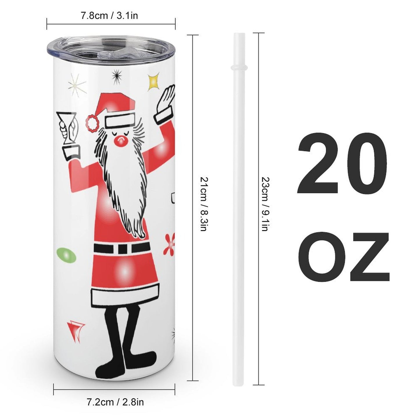 Custom Photo Tumbler with Straw | Personalized 20oz Stainless Steel