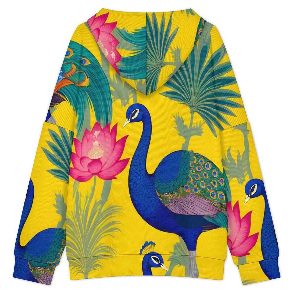 Women's Hooded Button-Up Knit Cardigan with Custom Heat Transfer