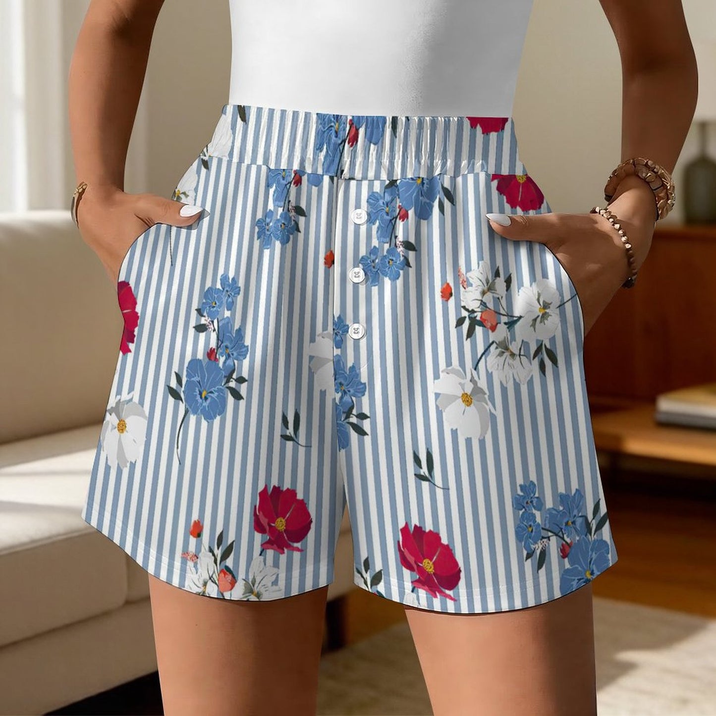 Custom Satin Lounge Shorts for Women – Personalized Sleep & Loungewear