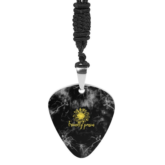 Custom Guitar Pick Necklace: Titanium Steel Musician Jewelry