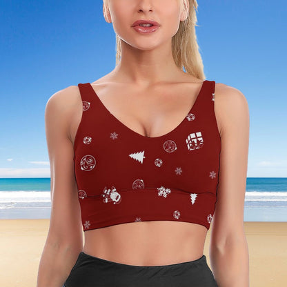 Custom Printed U-Neck Wide Strap Sports Bra