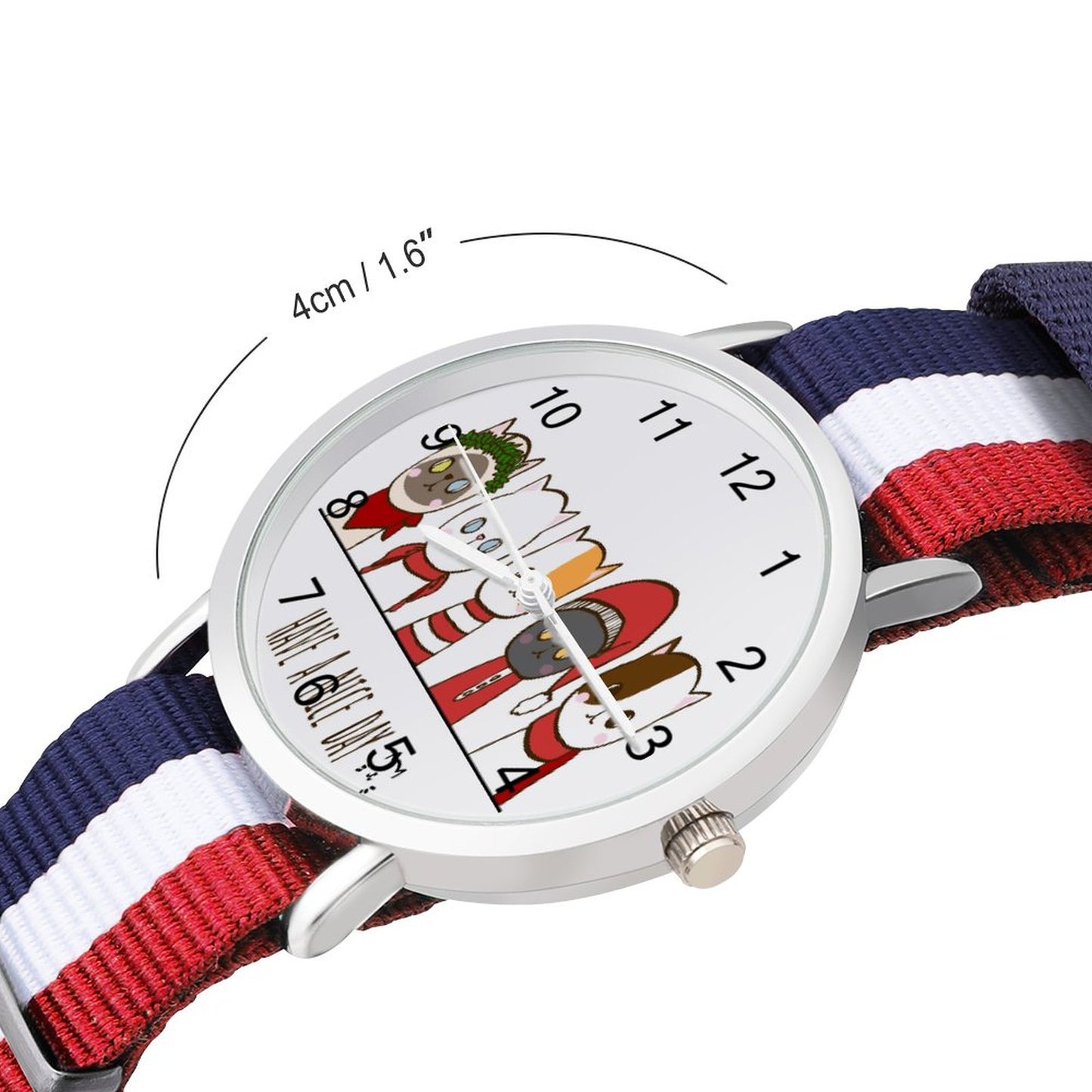 Custom Nylon Strap Watch | Preppy Style Tri-Color Wristwatch
