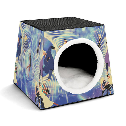 Custom Printed Pet Cave Bed for Small Cats and Dogs