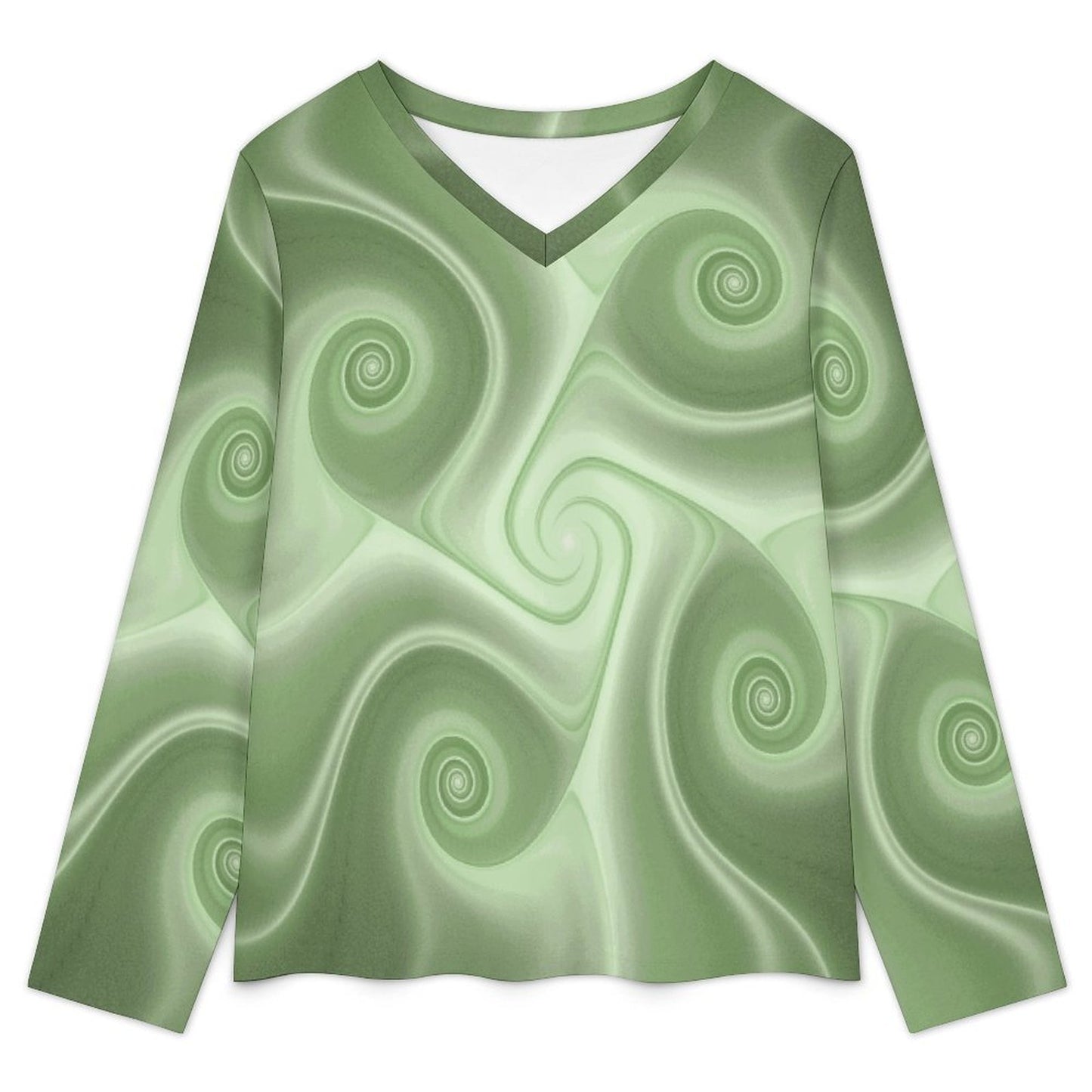 V-neck Pajama Set Green, Background, Abstract