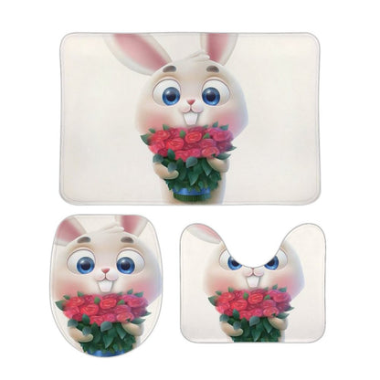 Custom 3-Piece Bathroom Rug Set: Non-Slip Coral Fleece Mats