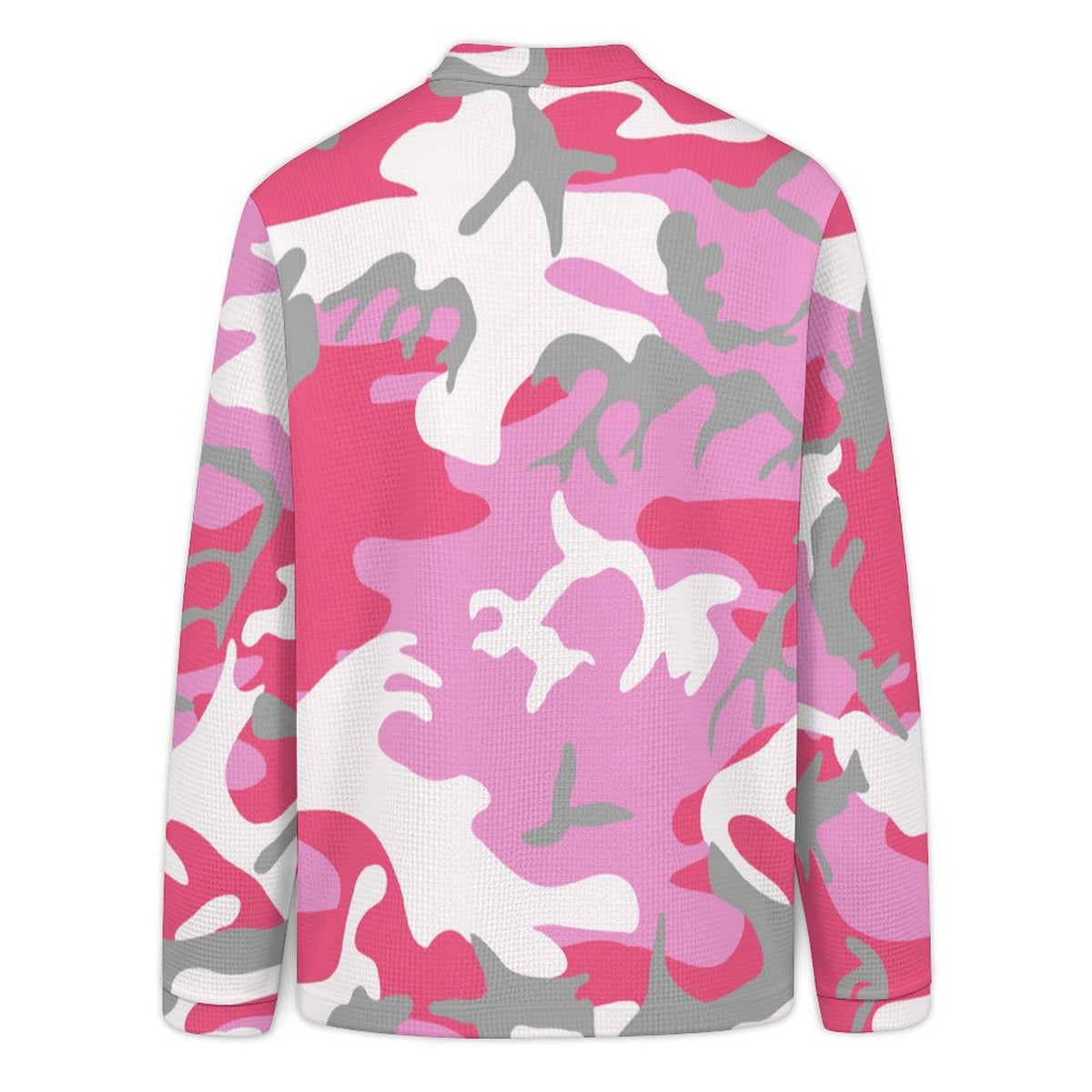 Men's Waffle Knit Quarter-Zip Mock Neck Pullover with Custom Heat Transfer