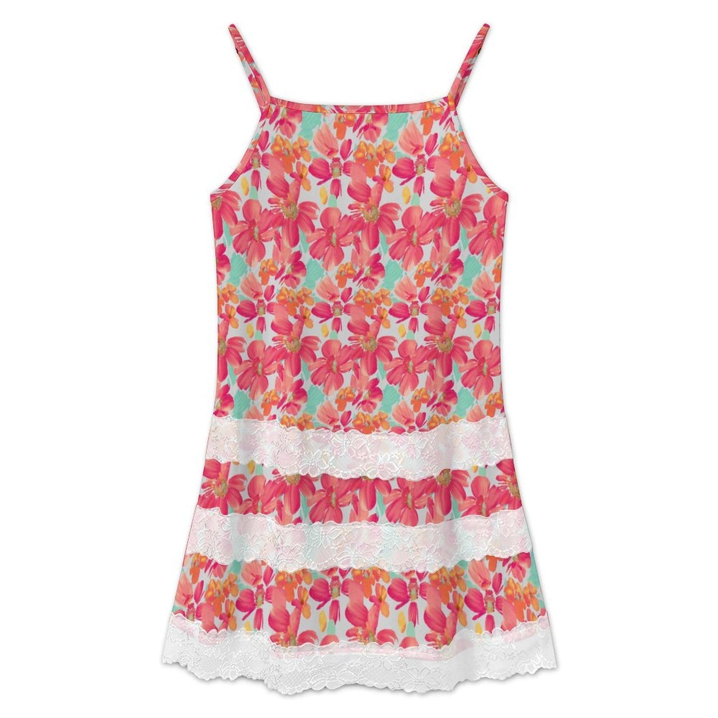 Custom Lace Trim Midi Slip Dress