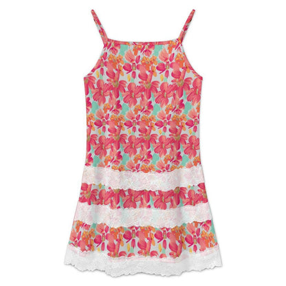Custom Lace Trim Midi Slip Dress