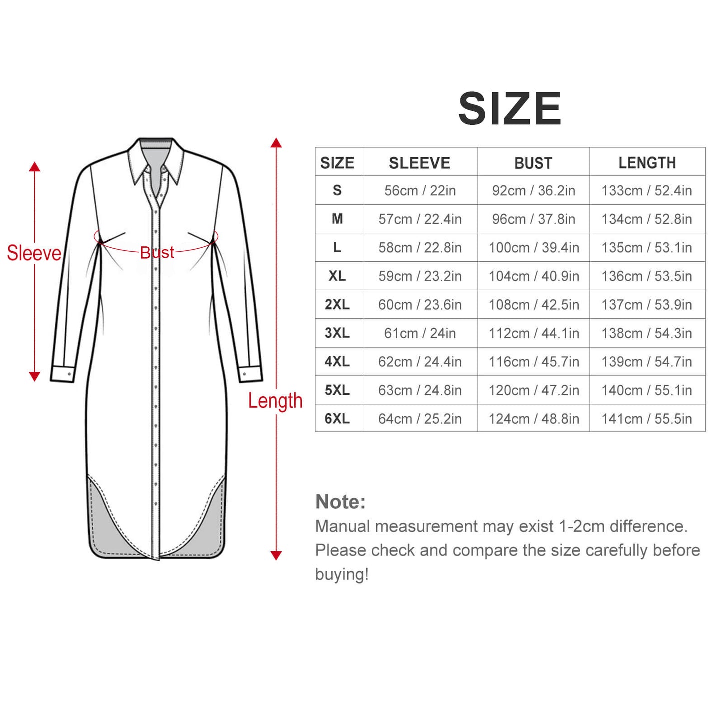 Custom Print Shirt Dress | Personalized Long Sleeve Button-Down Dress