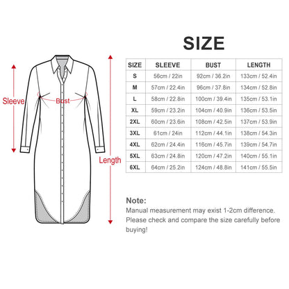 Custom Print Shirt Dress | Personalized Long Sleeve Button-Down Dress