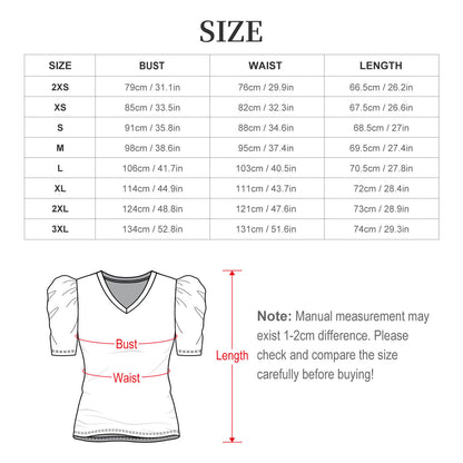 Custom Puff Sleeve Top for Women | Personalized Blouse with Photo