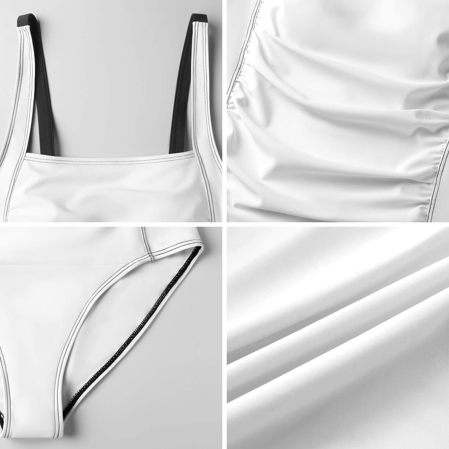 Custom Retro Square Neck Tummy Control One-Piece Swimsuit