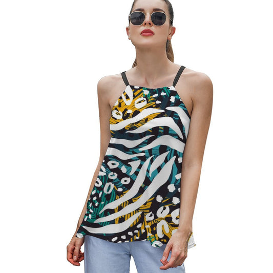 Custom Halter Neck Tie Back Tank Top | Boho Summer Camisole