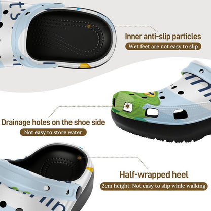 Custom Printed Heeled Clogs for Women — Personalized Platform Clog Sandals
