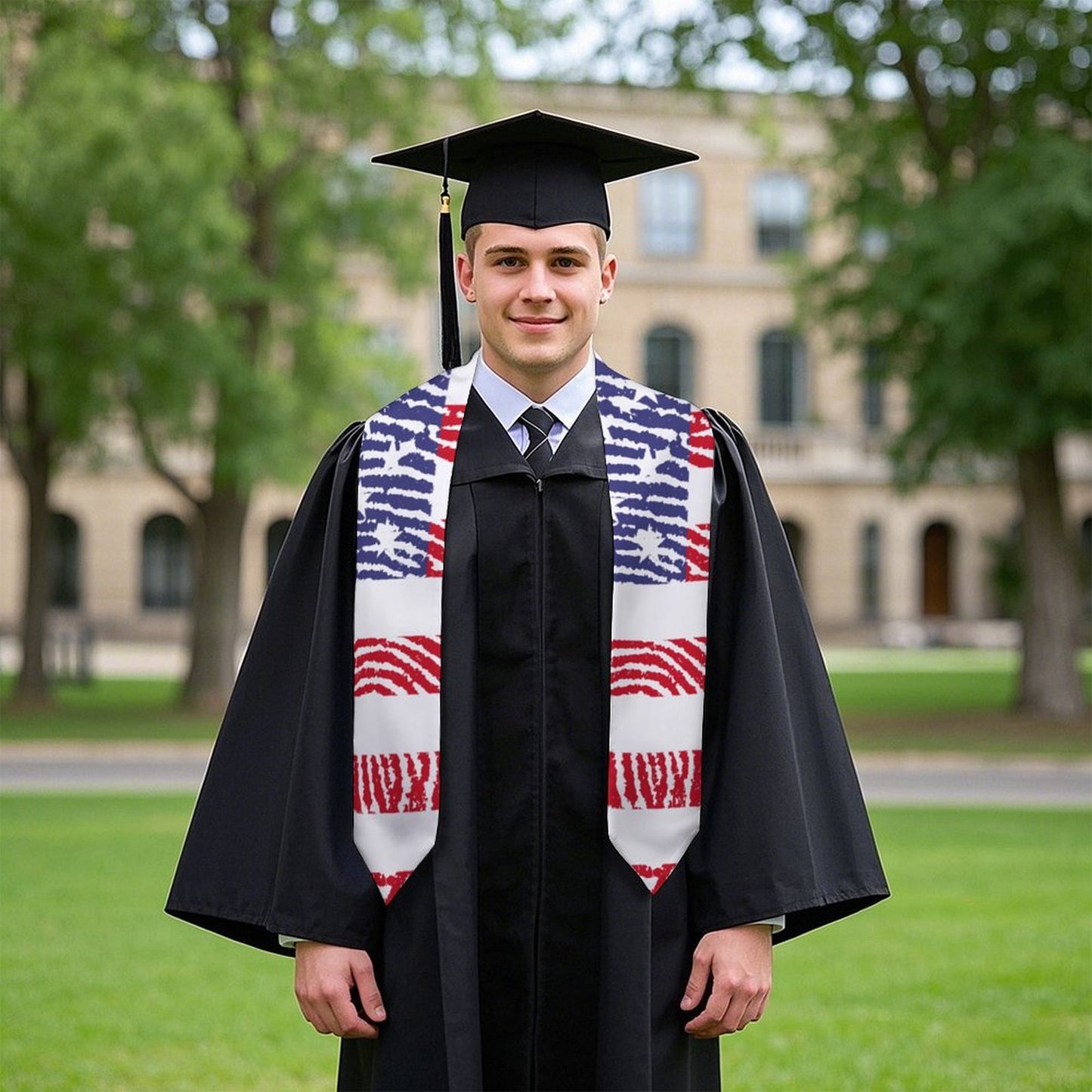 Custom V-Neck Graduation Stole | Personalized Satin Sash