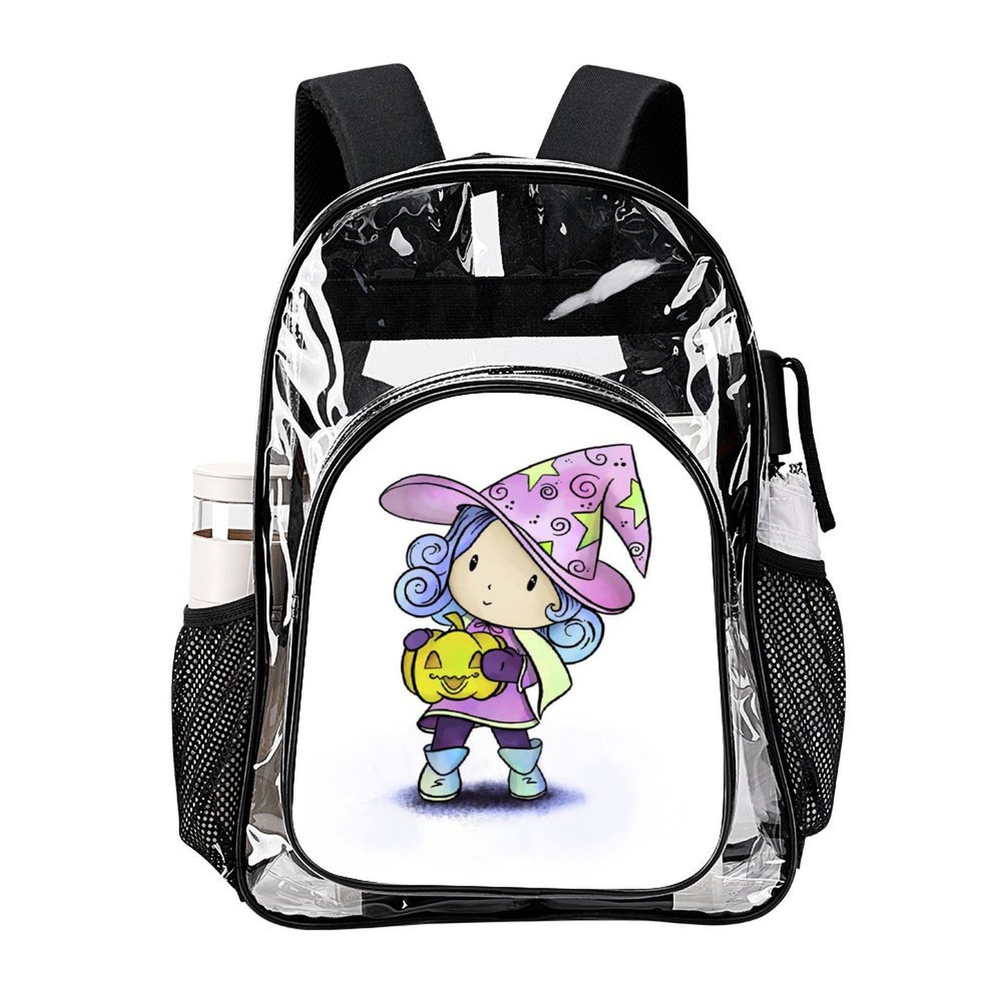 Custom Clear Backpack with UV Print | Personalized PVC See-Through Bag