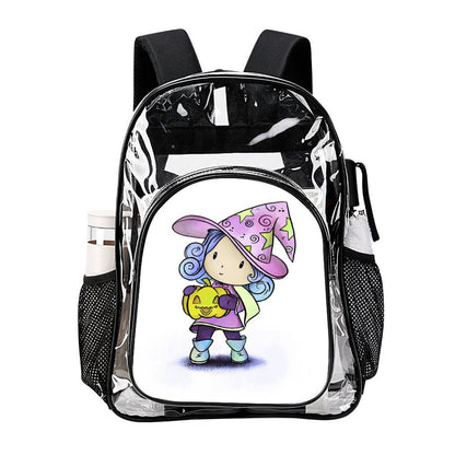 Custom Clear Backpack with UV Print | Personalized PVC See-Through Bag