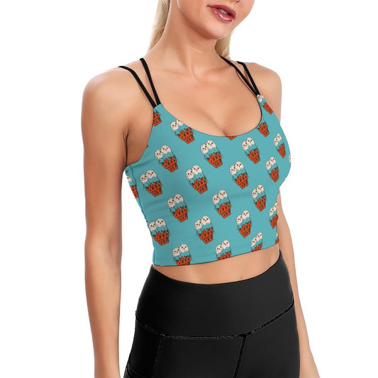 Custom Yoga Crop Top: Wire-Free Longline Sports Bra