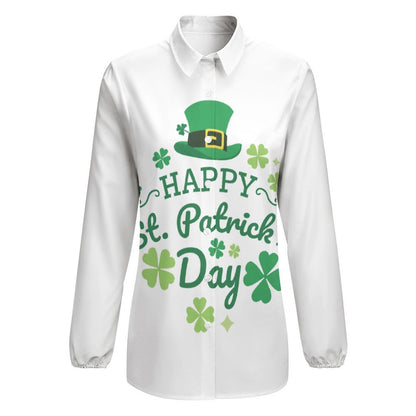 Custom Vintage V-Neck Blouse | Women's Wrinkle-Free Long Sleeve Top