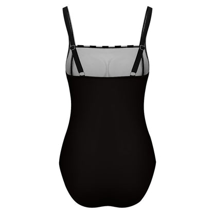 Custom Retro Square Neck Tummy Control One-Piece Swimsuit
