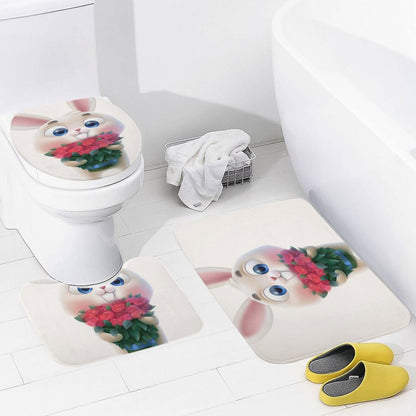 Custom 3-Piece Bathroom Rug Set: Non-Slip Coral Fleece Mats