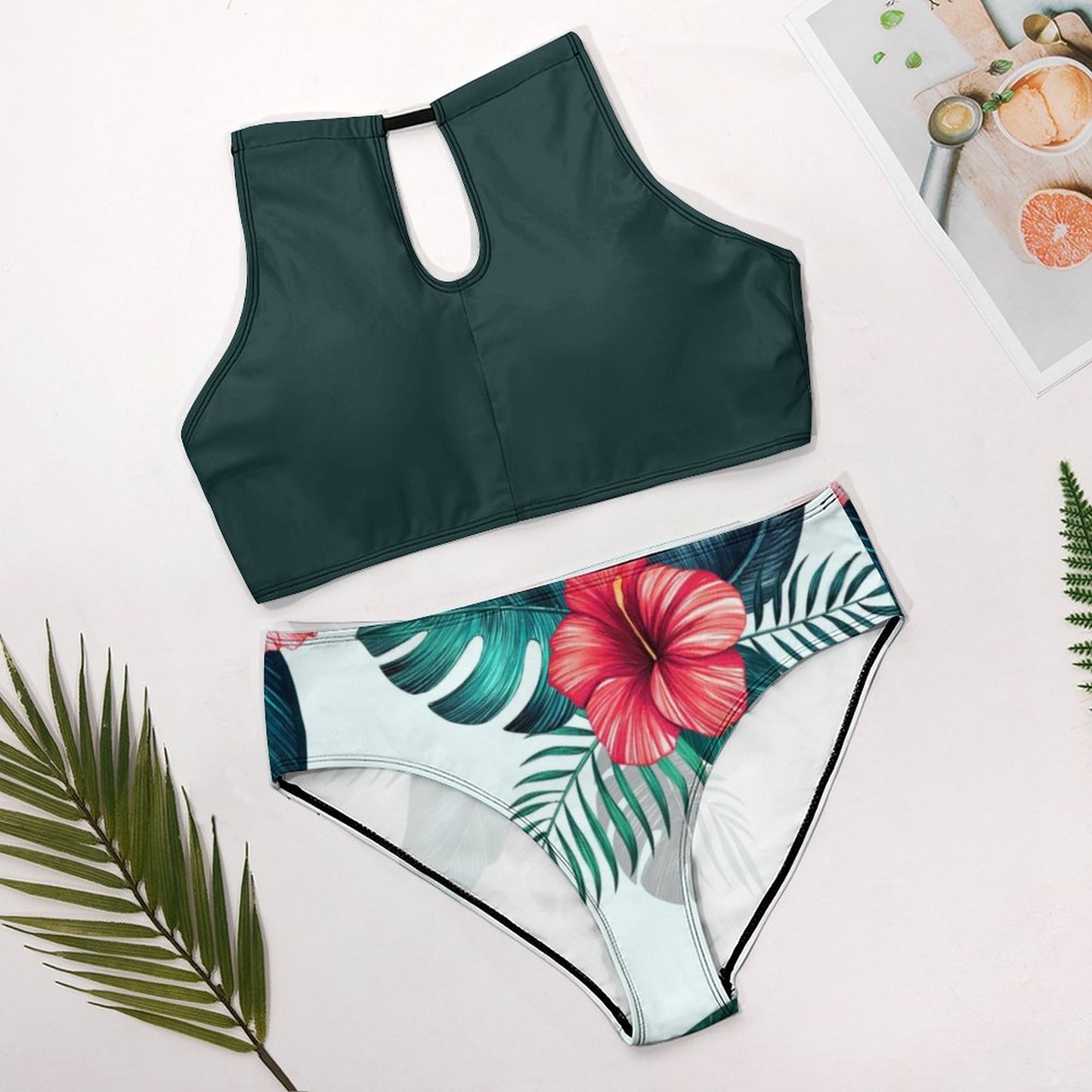 Custom Halter Neck Triangle Bikini Set | Adjustable Lift & Support