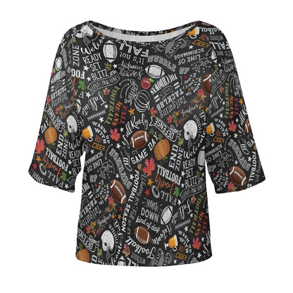 Custom Loose Fit Off-Shoulder Batwing Top | Plus Size Mid-Sleeve Tee