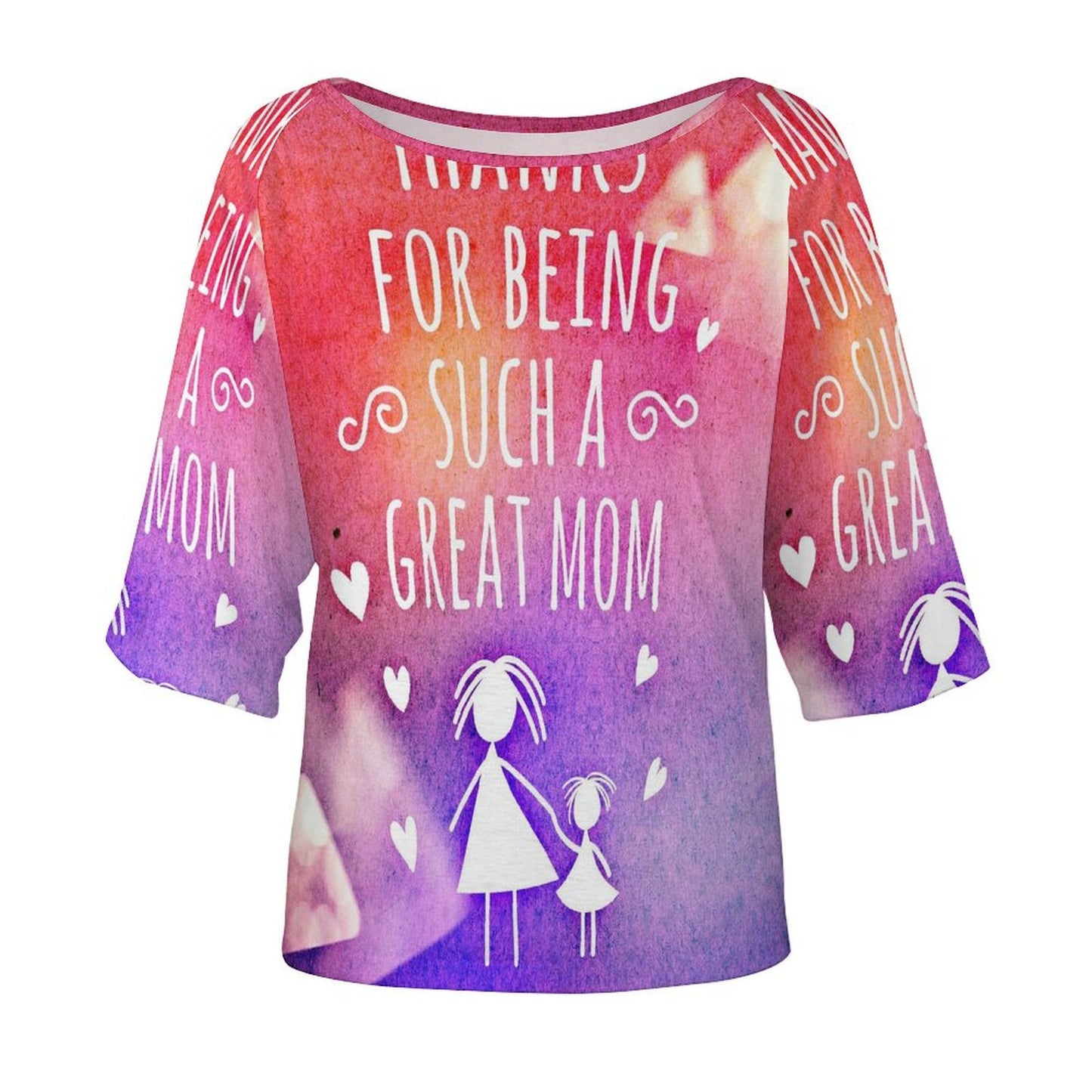 Custom Boat Neck T-Shirt | All-Over Print Women's Loose Top