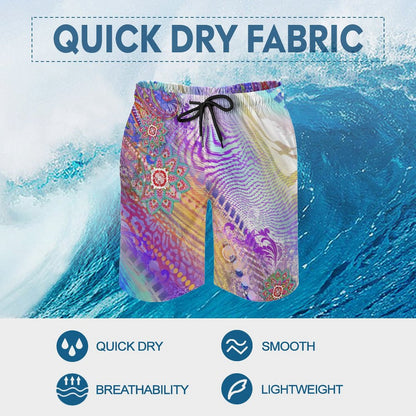 Custom Men's Casual Beach Shorts | Personalized Peach Skin Swim Trunks