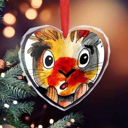 Custom Crystal Glass Heart Ornament | Personalized Photo Keepsake