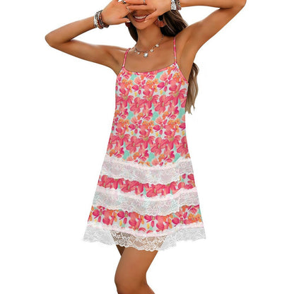 Custom Lace Trim Midi Slip Dress