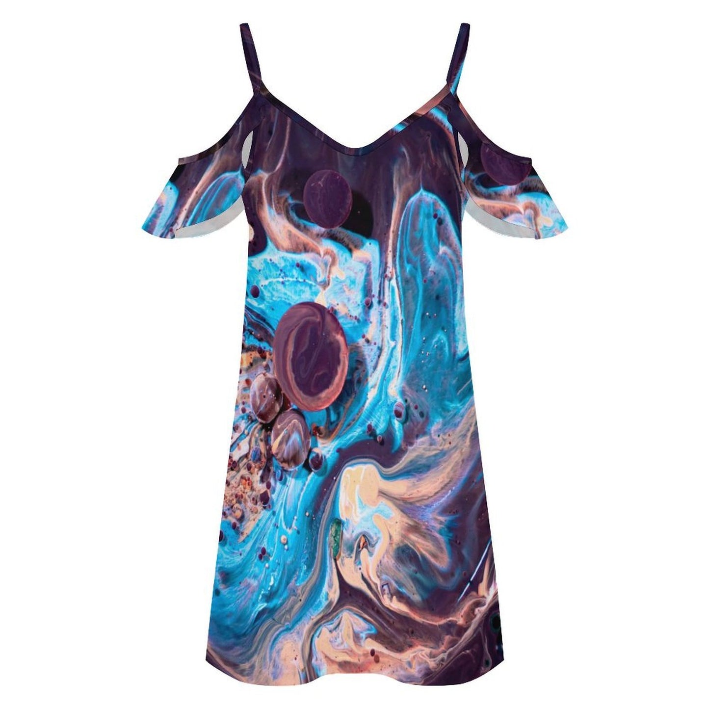 Women’s High Waist Elastic Milk Silk Skirt with Gathered Waist and Custom Heat Transfer Print