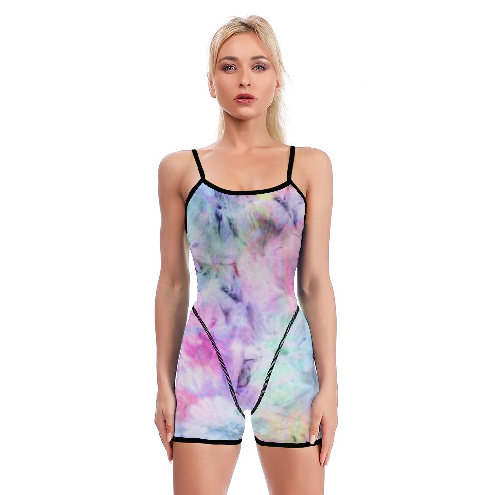 Custom Open-Back Yoga Jumpsuit | Personalized Loose-Fit Cami One-Piece Activewear