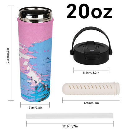 20oz Personalized Tea Infuser Tumbler with Double-Wall Insulation