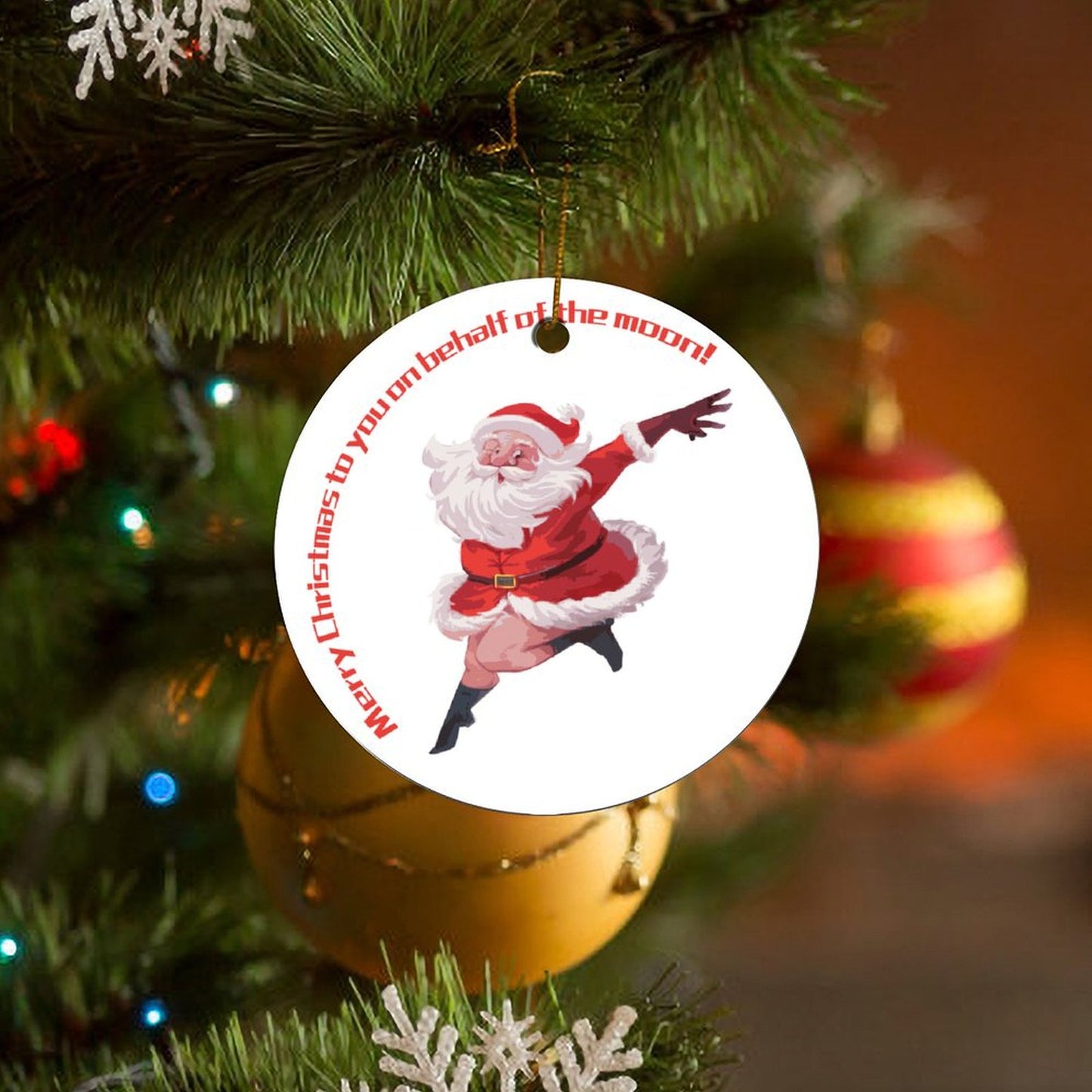 Your Photo on a Double-Sided Ceramic Ornament | Glazed Finish
