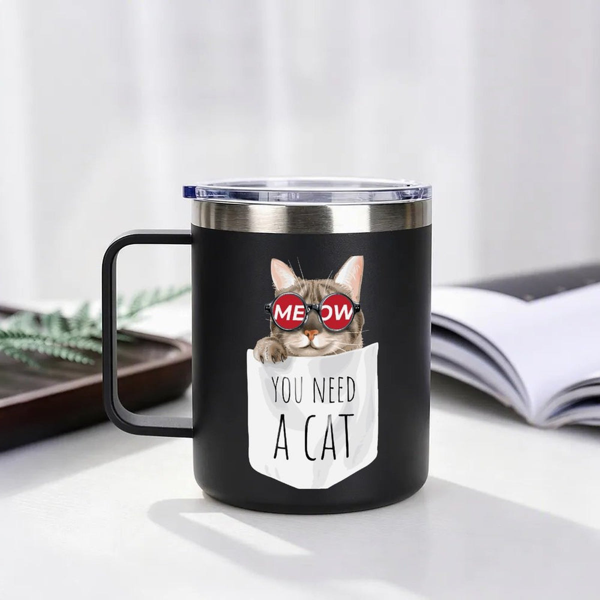 Custom 12oz Stainless Steel Insulated Mug with Double-Sided Print