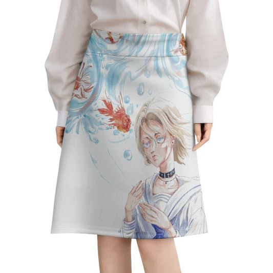 Custom A-Line Mini Skirt | Personalized Tech Fabric Skirt