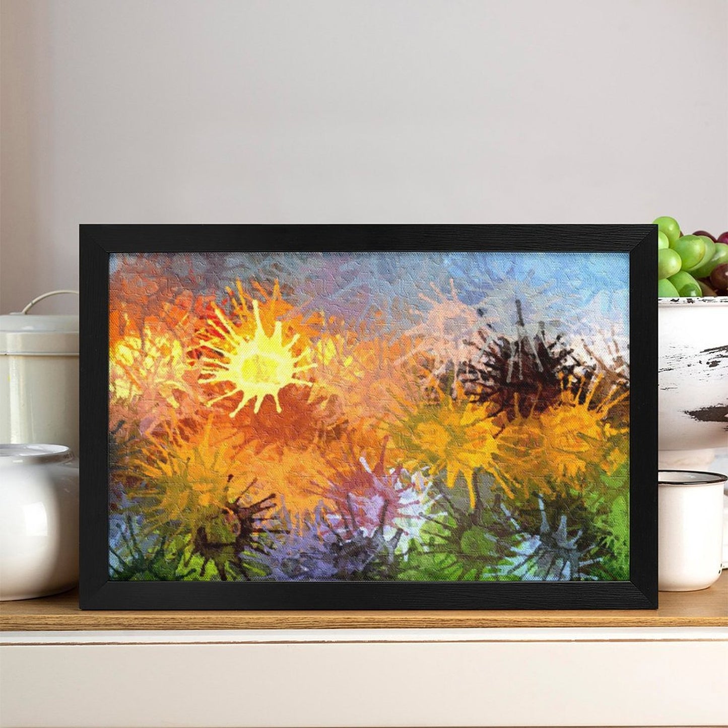 Custom Horizontal Framed Canvas | Black/Gold Frame Wall Art