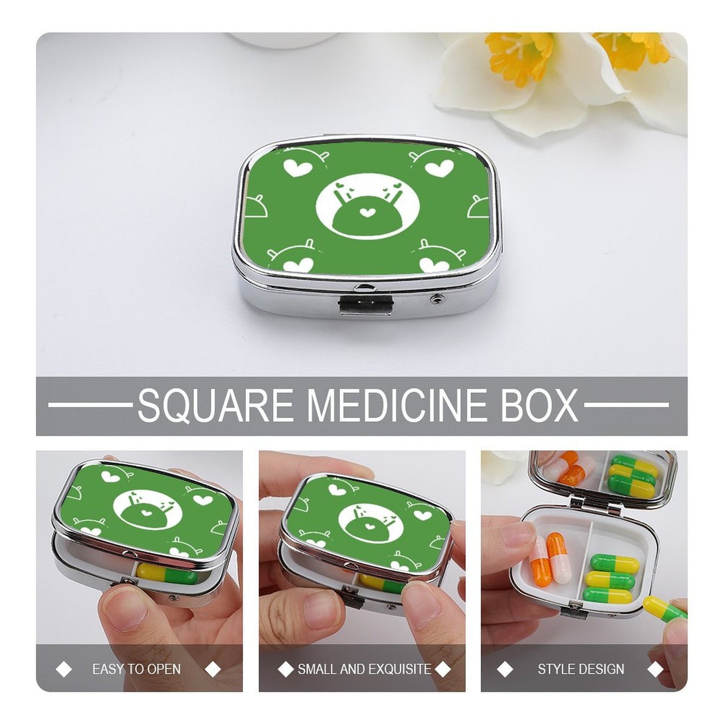 Custom Metal Pill Box | Personalized Pocket Pill Case for Travel
