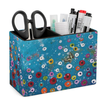 Custom Leather Pen Holder | Personalized Desk Organizer for Office