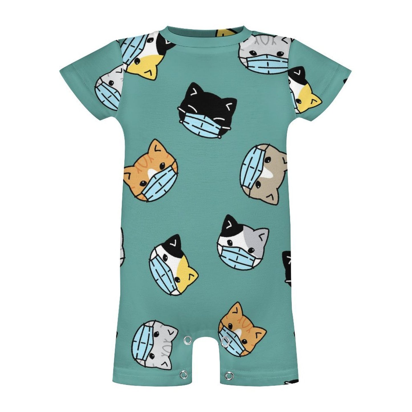 Custom Printed Cotton Baby Bodysuit with Easy-Change Snaps