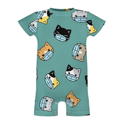 Custom Printed Cotton Baby Bodysuit with Easy-Change Snaps