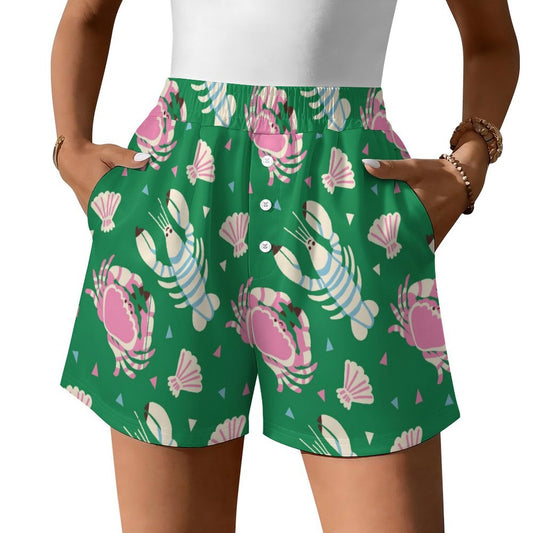 Custom Printed Women's Stretch Lounge & Beach Shorts