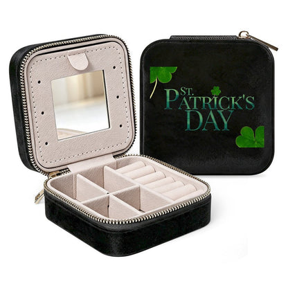 Personalized Square Velvet Jewelry Box with Mirror and Zipper Closure