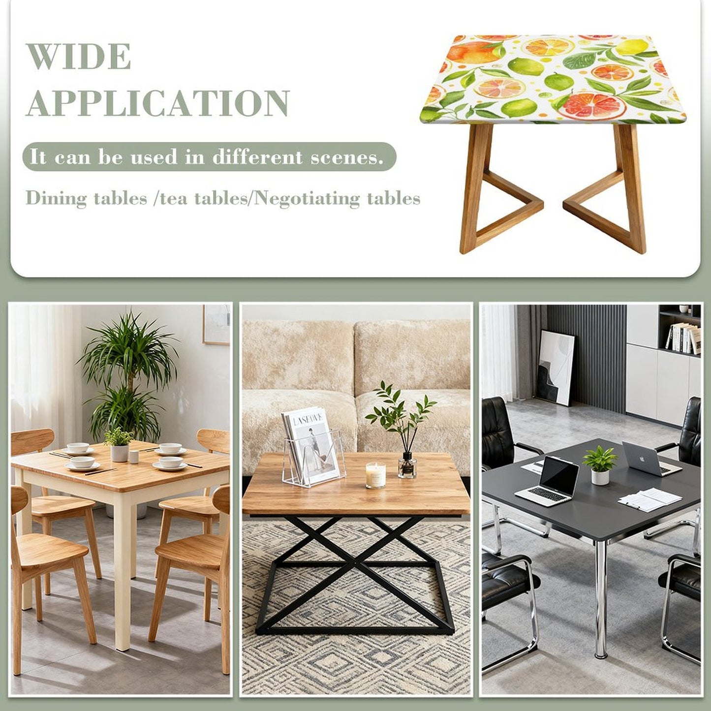 Custom Fitted Square Tablecloth for Patio, Dining & Events