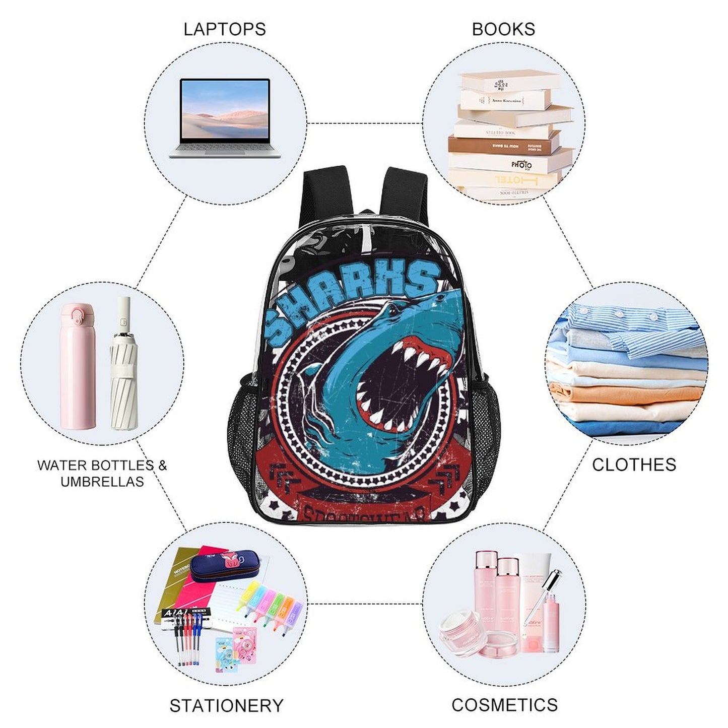 Custom Clear PVC Backpack (17-Inch) | Personalized Corporate Gift Bag